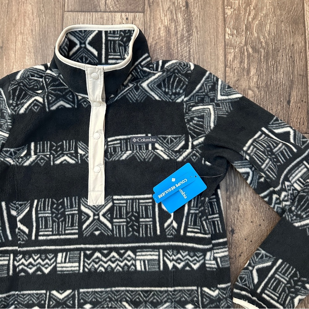 Columbia Benton Springs Printed 1/2 Snap Fleece Pullover Women’s Sz S Multicolor